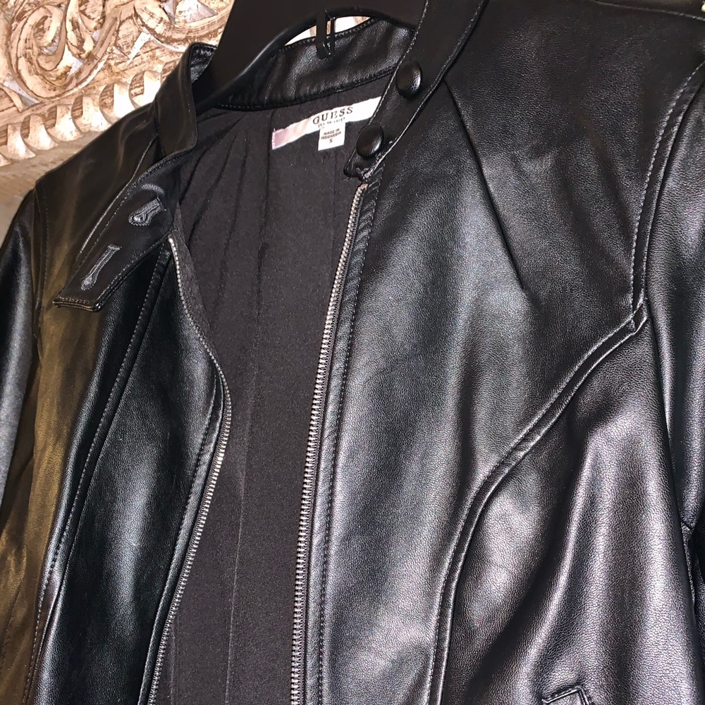 Guess Quarter sleeve faux leather jacket